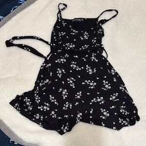 PrettyLittleThing Black and White shorty romper